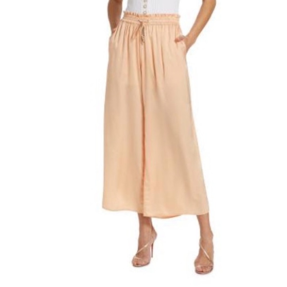 Creamsicle Wide Leg Drawstring Satin Pants